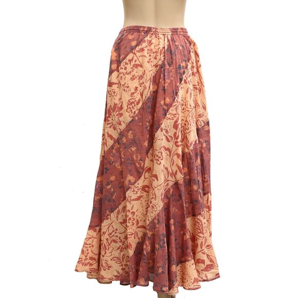 Free People Jackie Maxi Skirt Mixed Floral Print Asymmetrical Pull-on XS 283133 - Picture 6 of 8